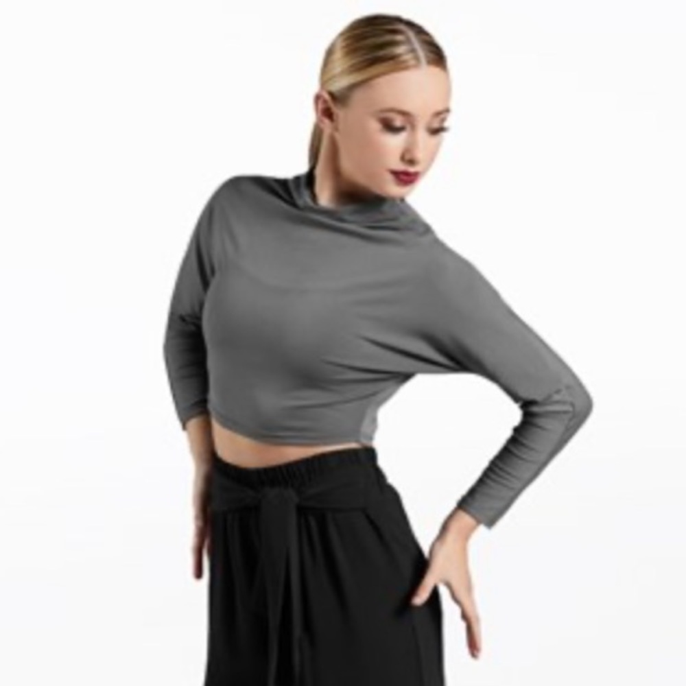 Weismann Dolman Sleeve Crop Top grey